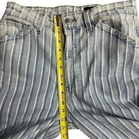 AG Adriano Goldschmied Women's Rosie High Waist Crop Wide Leg Jeans Sz 32 Stripe - Picture 11 of 13